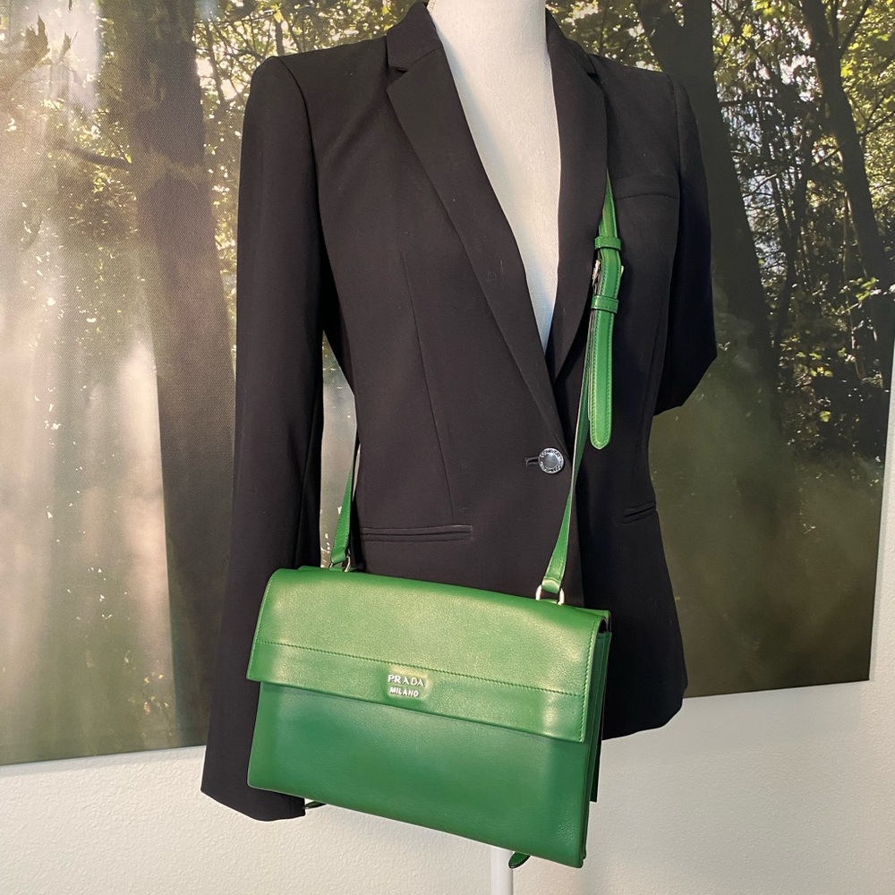 RARE PRADA Runway/AD 2014 Vitello Lux Calf Shoulder/Crossbody Bag COA